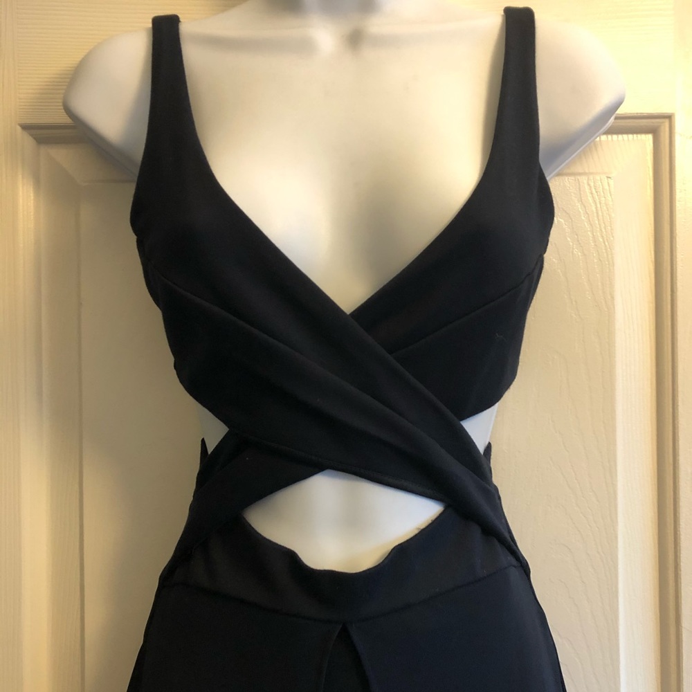 Topshop Cut Out Dress with Train